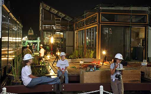 Plants adorn groHome deck.