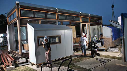Aggie-designed groHome takes shape in Solar Village on the National Mall.